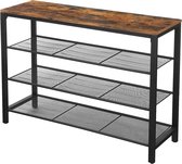 Hoppa! Schoenenrek - Metaal - 90 x 31 x 73 cm (BxDxH) - Vintage Bruin