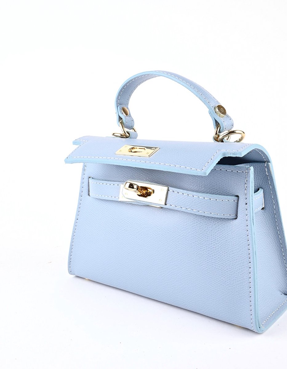 Giuliano lederen handtas Louna - Made in Italy - Licht blauw