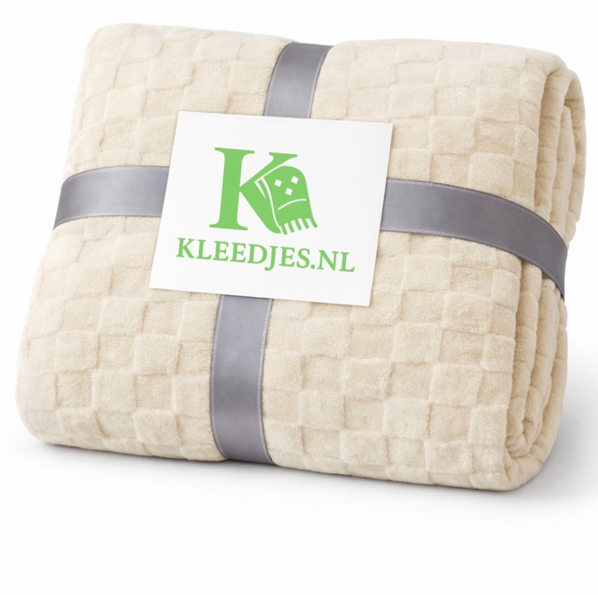 Ruiten fleece deken 150x200 cm – Zacht & comfortabel – Plaid voor bank en bed – Wit