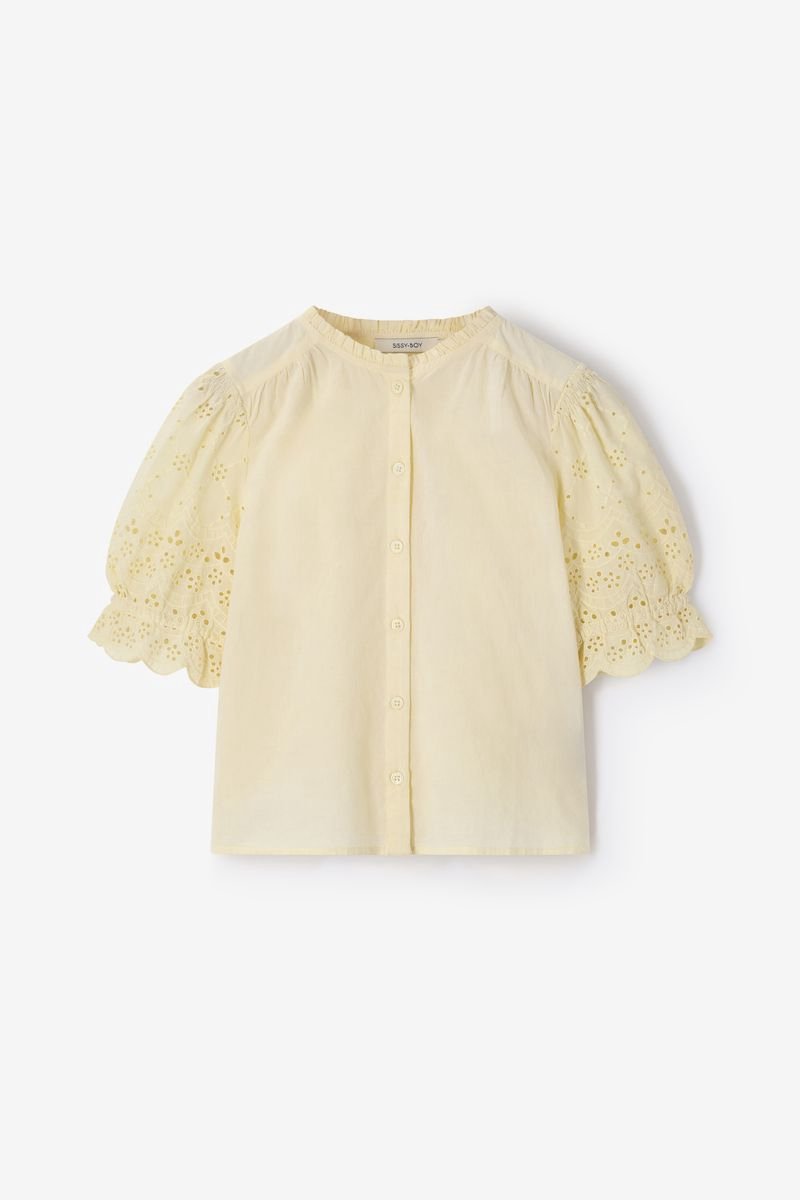 Sissy-Boy - Lichtgele blouse met broderie