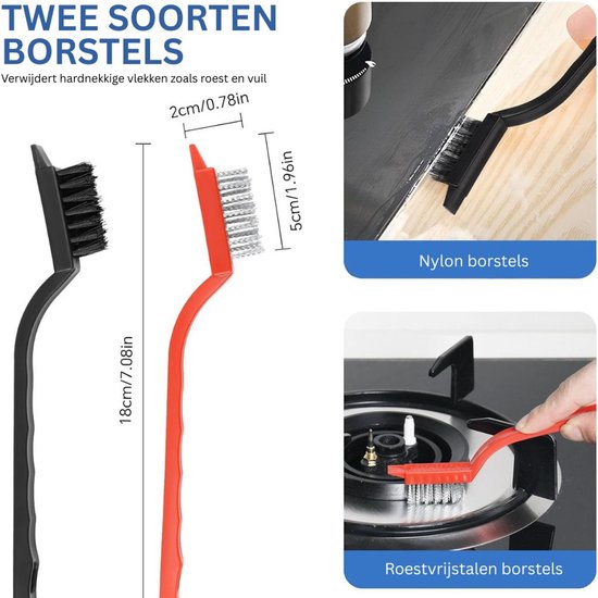 CLVP® Voegenborstel Badkamer - Voegenreiniger - Schrobborstels van Merkloos	 — afbeelding 3