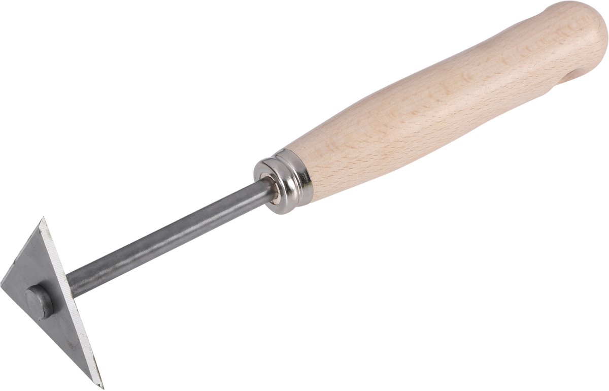 DRIEHOEKSCHRAPER DUN, 6 CM, HOUTEN HANDVAT