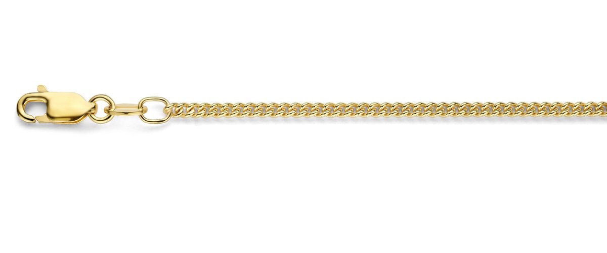Mori Gold Filté 2,0mm brede armband, Extra Bol Gourmet schakel, goud gevuld 1/20