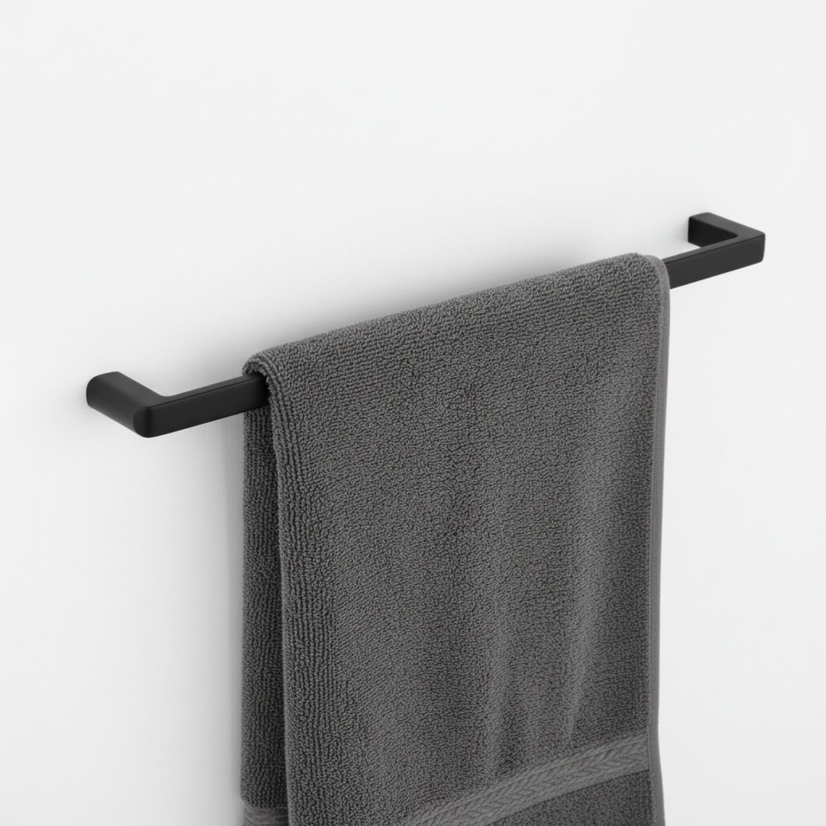 LINEA Handdoekhouder enkel | zwart 595X70X20 | KAYvit