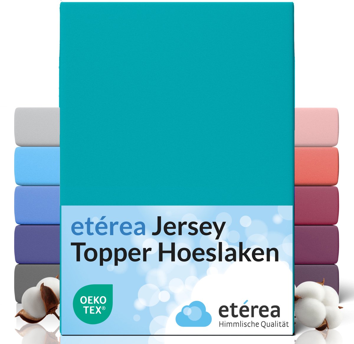 etérea Topper Jersey Hoeslaken 90x200 - 100x200 cm Oekotex Made in Green - 100% katoen - O