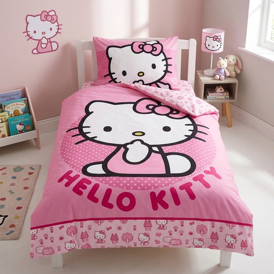 Hello Kitty Dekbedovertrek - 140 x 200 + 60 x 70cm van Hello Kitty — afbeelding 3