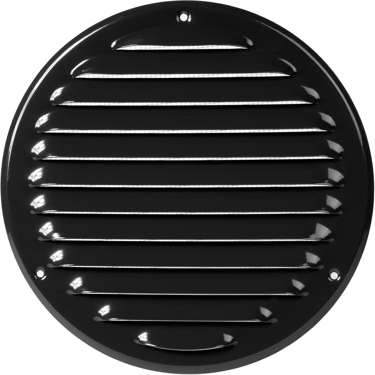 Rond Ventilatierooster Ø 16 cm met Vliegengaas - Zwart - Ideaal voor HVAC-ventilatie