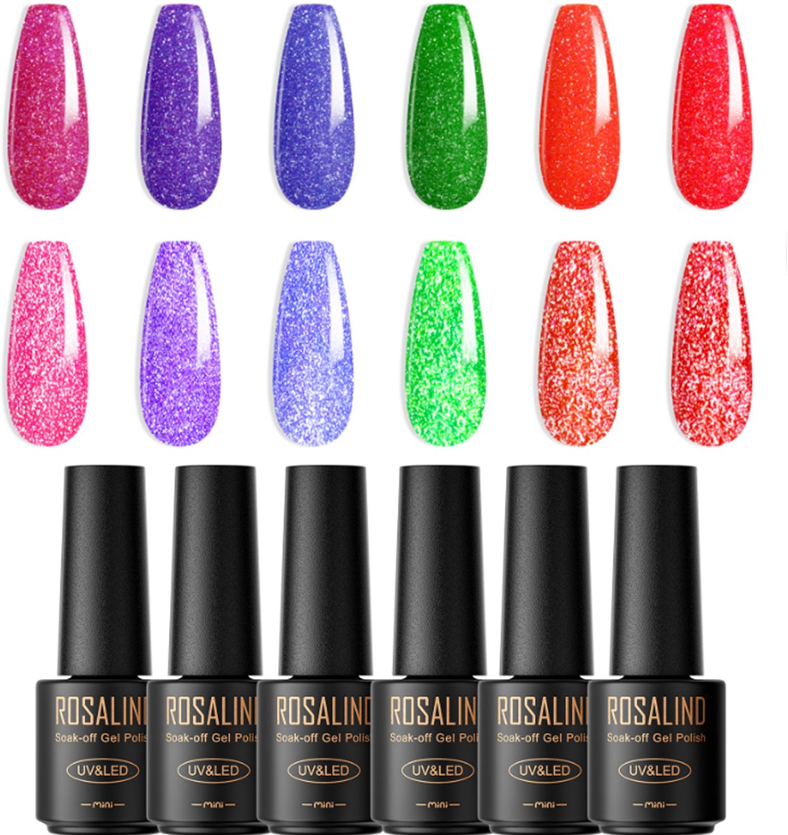NAXSIR Nagellakset, UV-nagellakset, Nagellakgelset, 6 kleuren