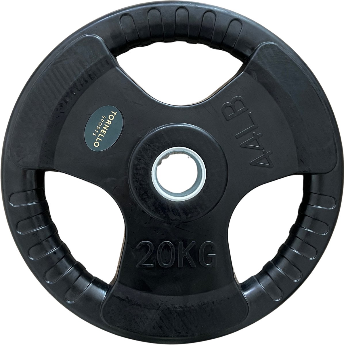 Tornello sports Tri-Grip 20 kg plaat met rubberen coating