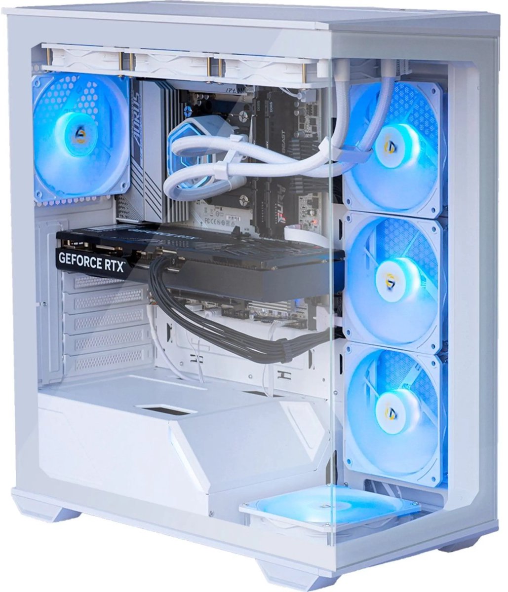 AMD Ryzen 7 8700 High-End Game PC Waterkoeling - Nvidia GeForce RTX5070Ti 16GB - 32GB DDR5 – 1TB SSD - WiFi 6E/Bluetooth 5.3/LAN 2.5Gbps - Gamer C3 White RGB