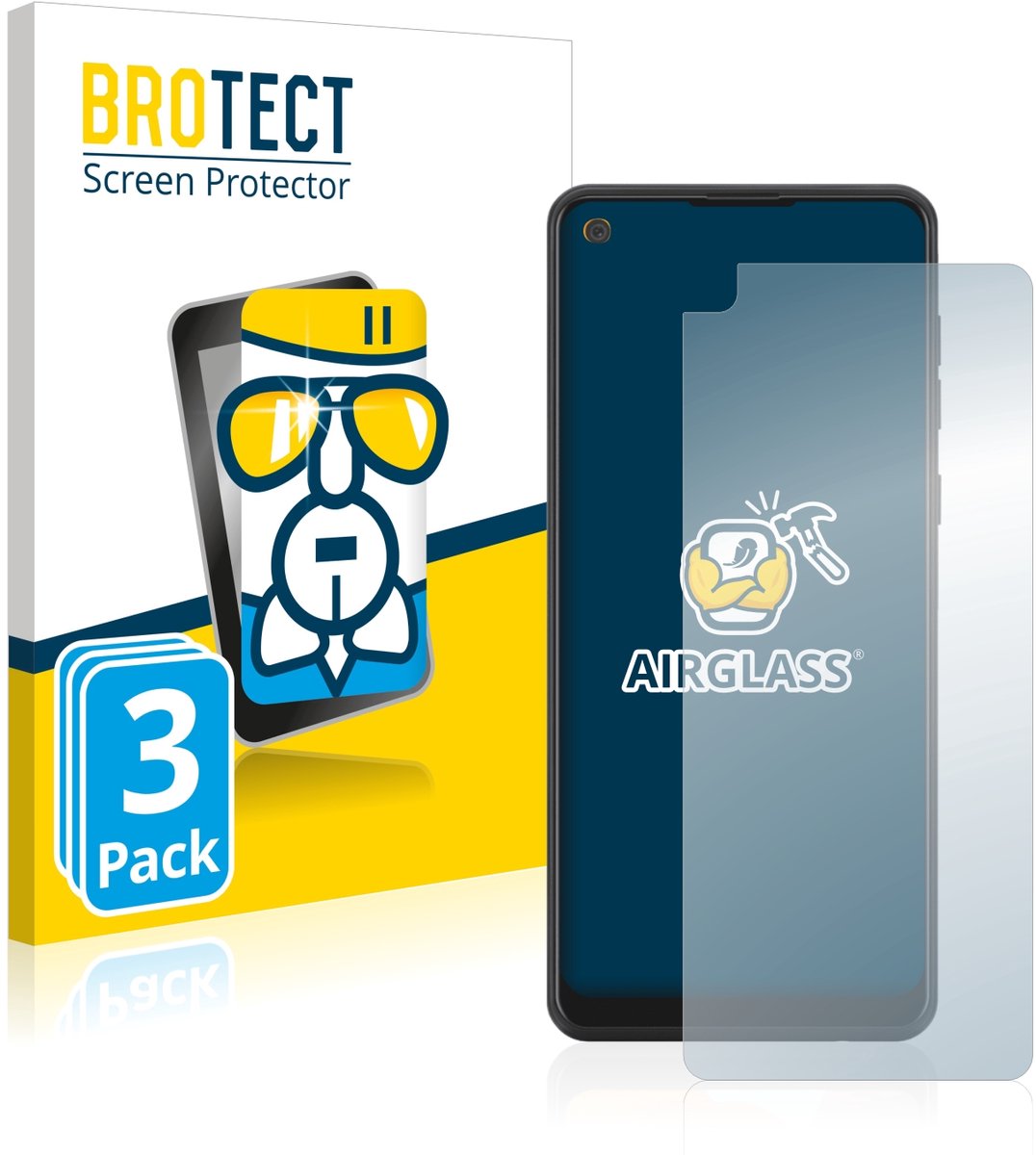 Screenprotector 3 Stuks voor Samsung Galaxy A21 Beschermglas transparant