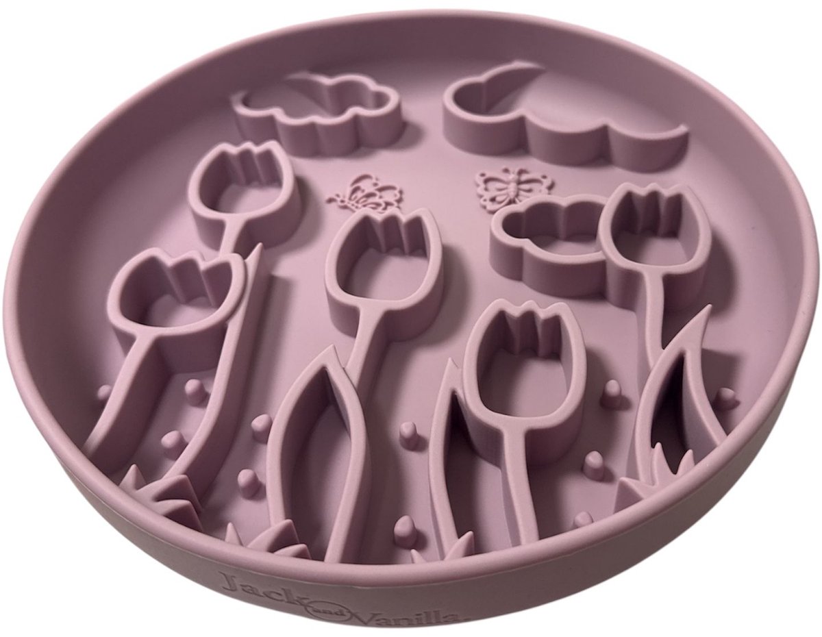 JV Bon App Voerbak Slow Feeder Antislip Silicone Tulip