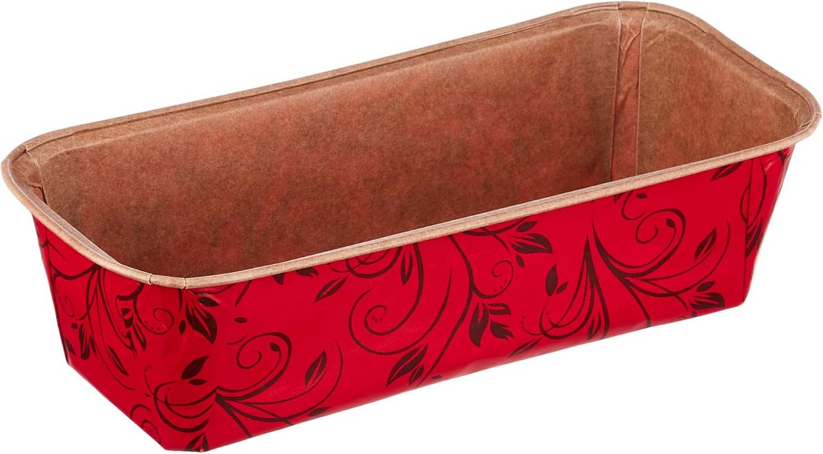 Maxi Broodvorm 21,5x9cm Wegwerp Papieren Bakvorm Rood