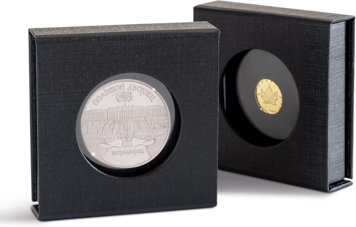 Muntcassette Zwart met Kijkvenster en Standaard voor 1 QUADRUM Capsule