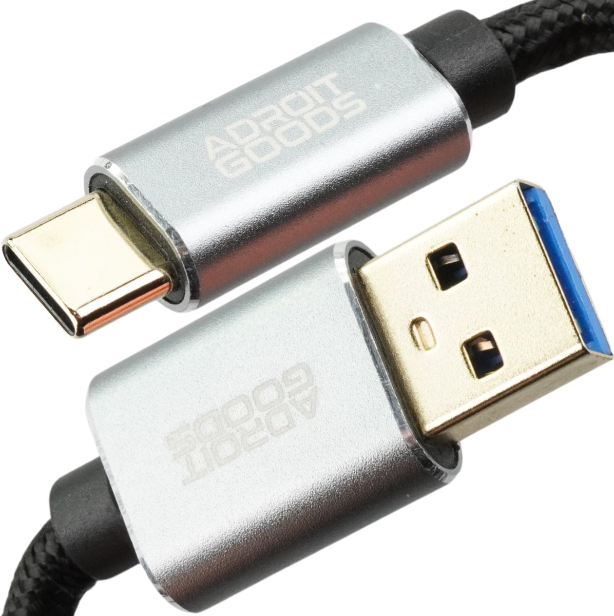 AdroitGoods USB-A naar USB-C Kabel USB 3.2 – 5 Gbps Datakabel – Gevlochten Nylon – Snelle Overdracht & Stabiele Verbinding - High-Speed USB 3.2 Datakabel - 2m