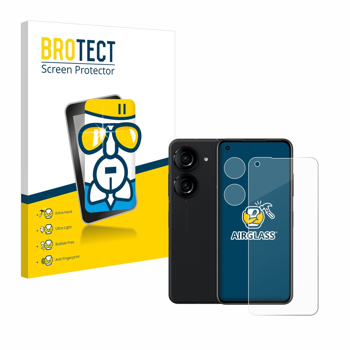 Screenprotector voor ASUS ZenFone 10 (Voor+Camera) Beschermglas transparant