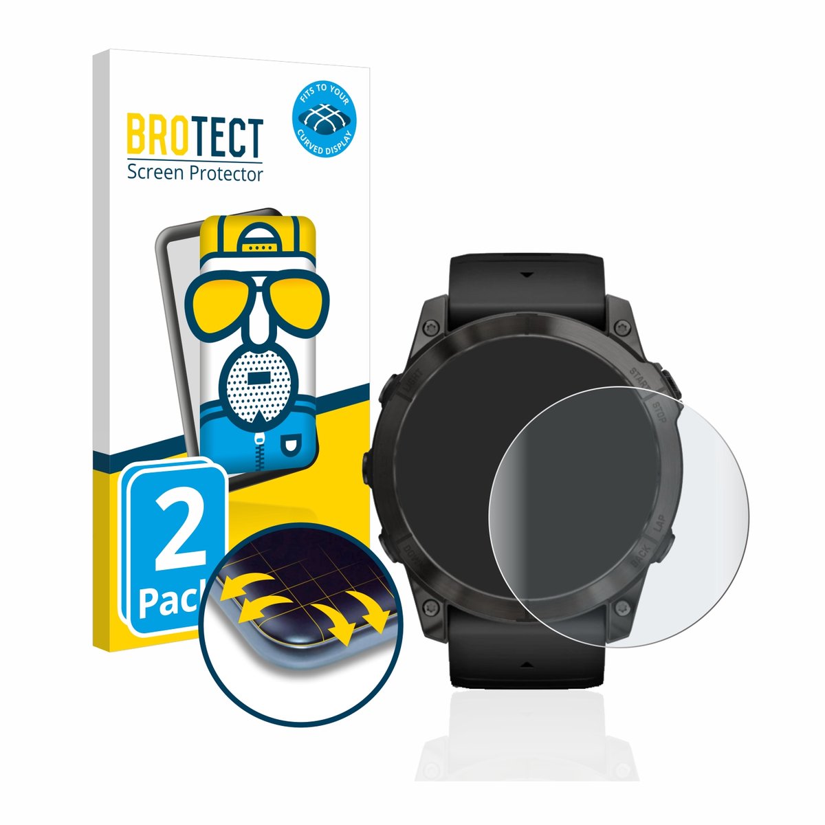 BROTECT - Screenprotector voor Garmin Epix Pro (Gen 2) (51 mm) - Folie Beschermfolie matte volledig dekking 2 Stuks