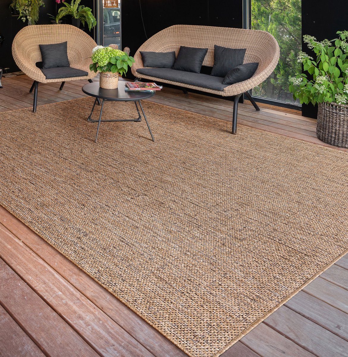 Paco Home Buiten Vloerkleed Voor Binnen En Buiten Balkon Terras Keuken Wasbaar Eenkleurig 80x150 cm
