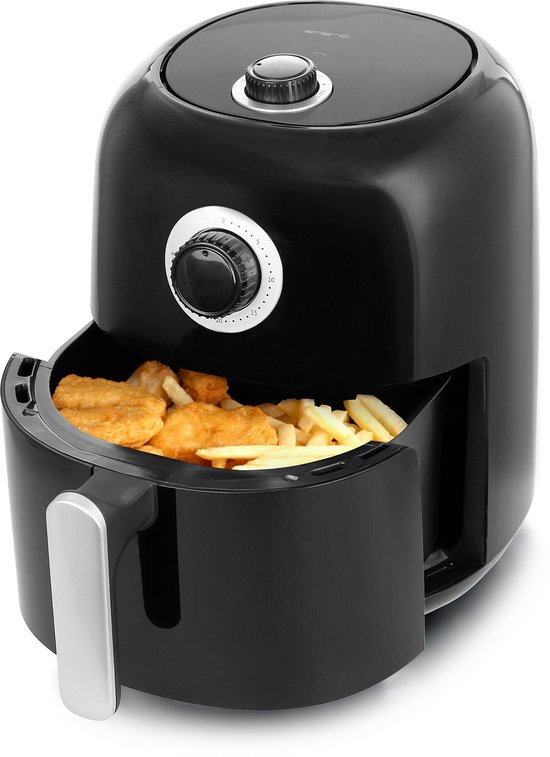 Emerio Airfryer - Heteluchtfriteuse - 3.2L - 1450W - Regelbare Thermostaat 80-200ºC - Timer functie 30 min - Cool Touch - Snelle Opwarmfunctie - AF-125770 Zwart
