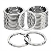Porte-clé à anneau fendu de couleur argentée – ensemble de porte-clés en métal – 30 mm – unisexe – 40 pièces – anneaux de clé ronds pour porte-clés et accessoires