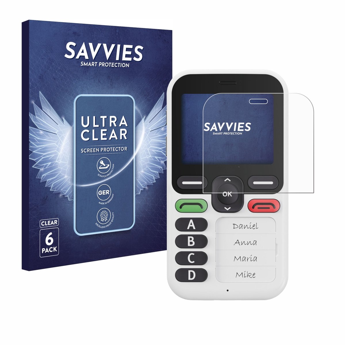 Savvies - Screenprotector voor Doro Leva X10 - Folie Beschermfolie transparant 6 Stuks