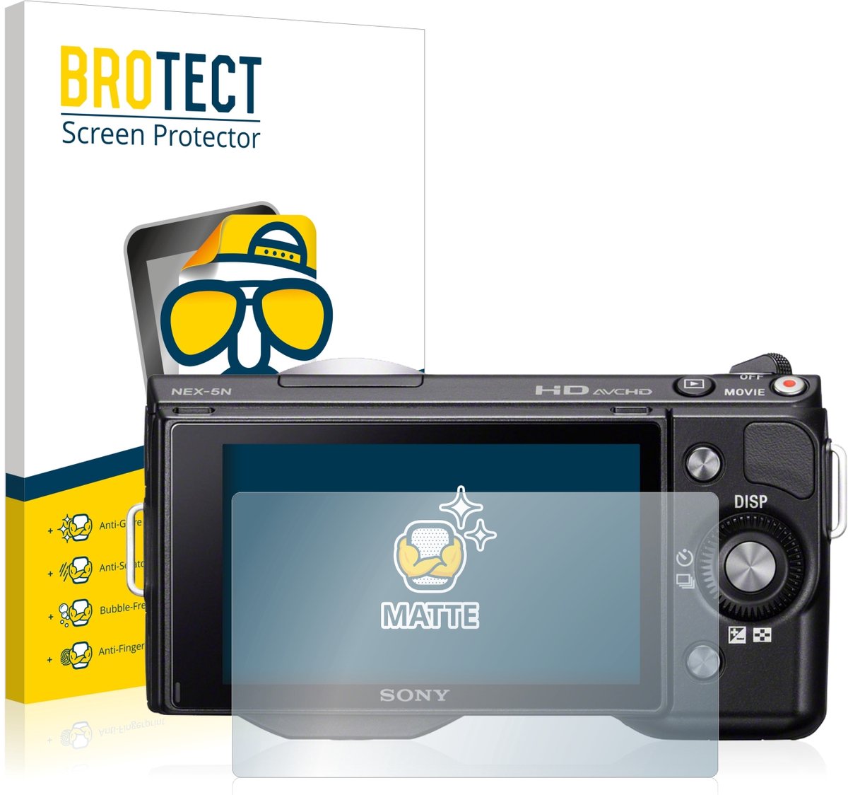 BROTECT - Screenprotector voor Sony Alpha NEX-5 - Folie Beschermfolie matte 2 Stuks