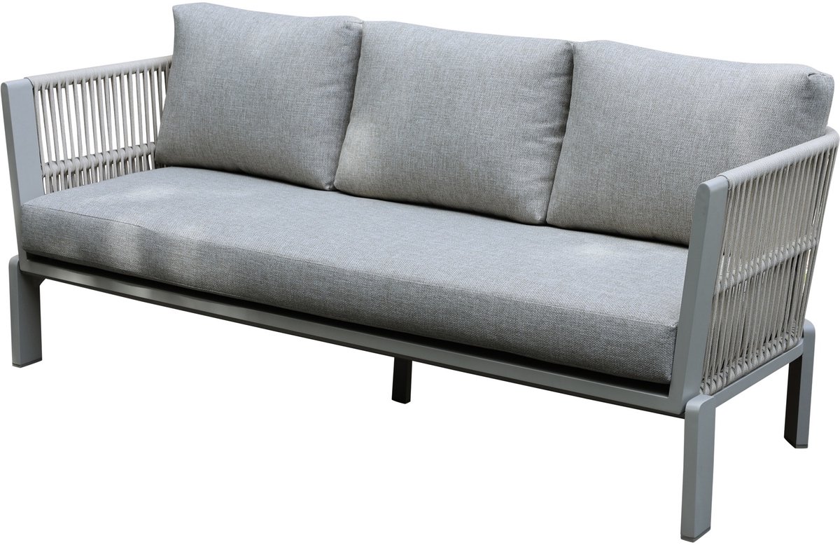 Veneto 3-zits loungebank aluminium latte zand rope