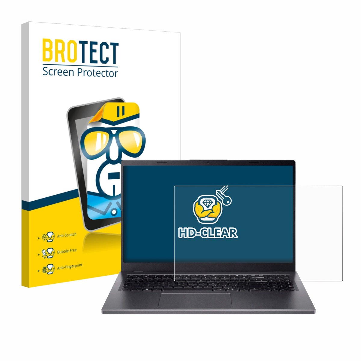 BROTECT - Screenprotector voor Acer Aspire 15 A15-51 - Folie Beschermfolie transparant