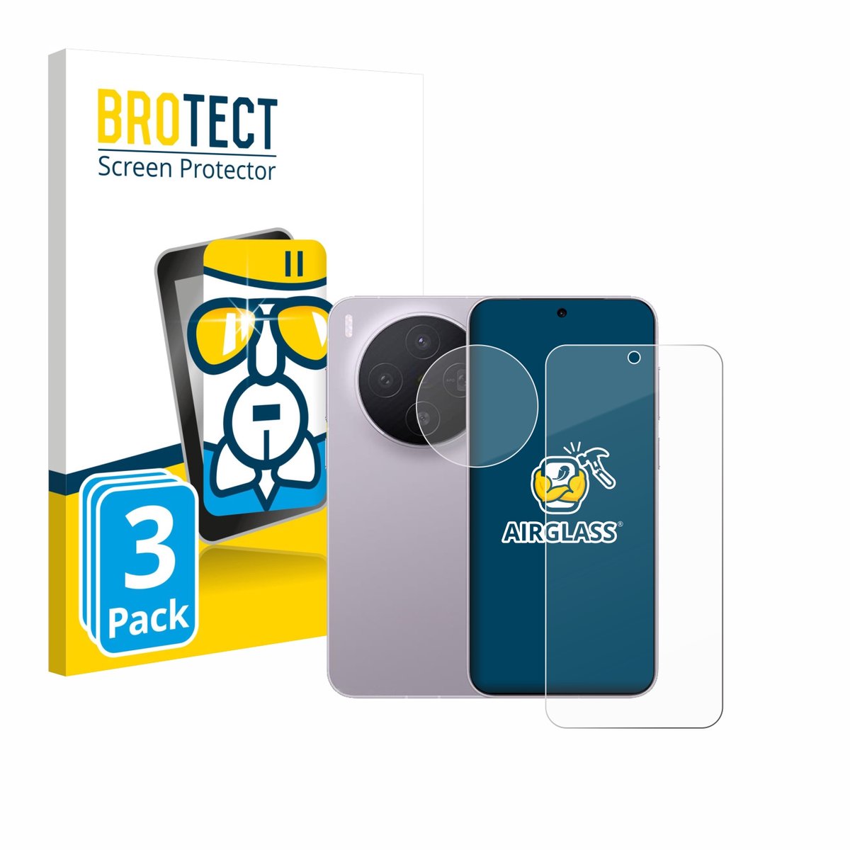 Screenprotector 3 Stuks voor Vivo X300 (Voor+Camera) Beschermglas transparant