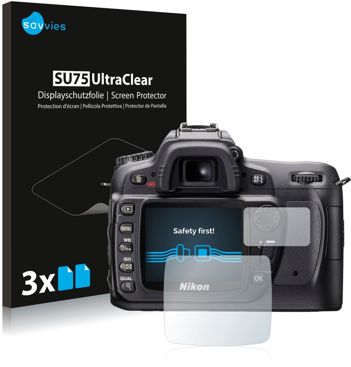 Savvies - Screenprotector voor Nikon D80 - Folie Beschermfolie transparant 6 Stuks