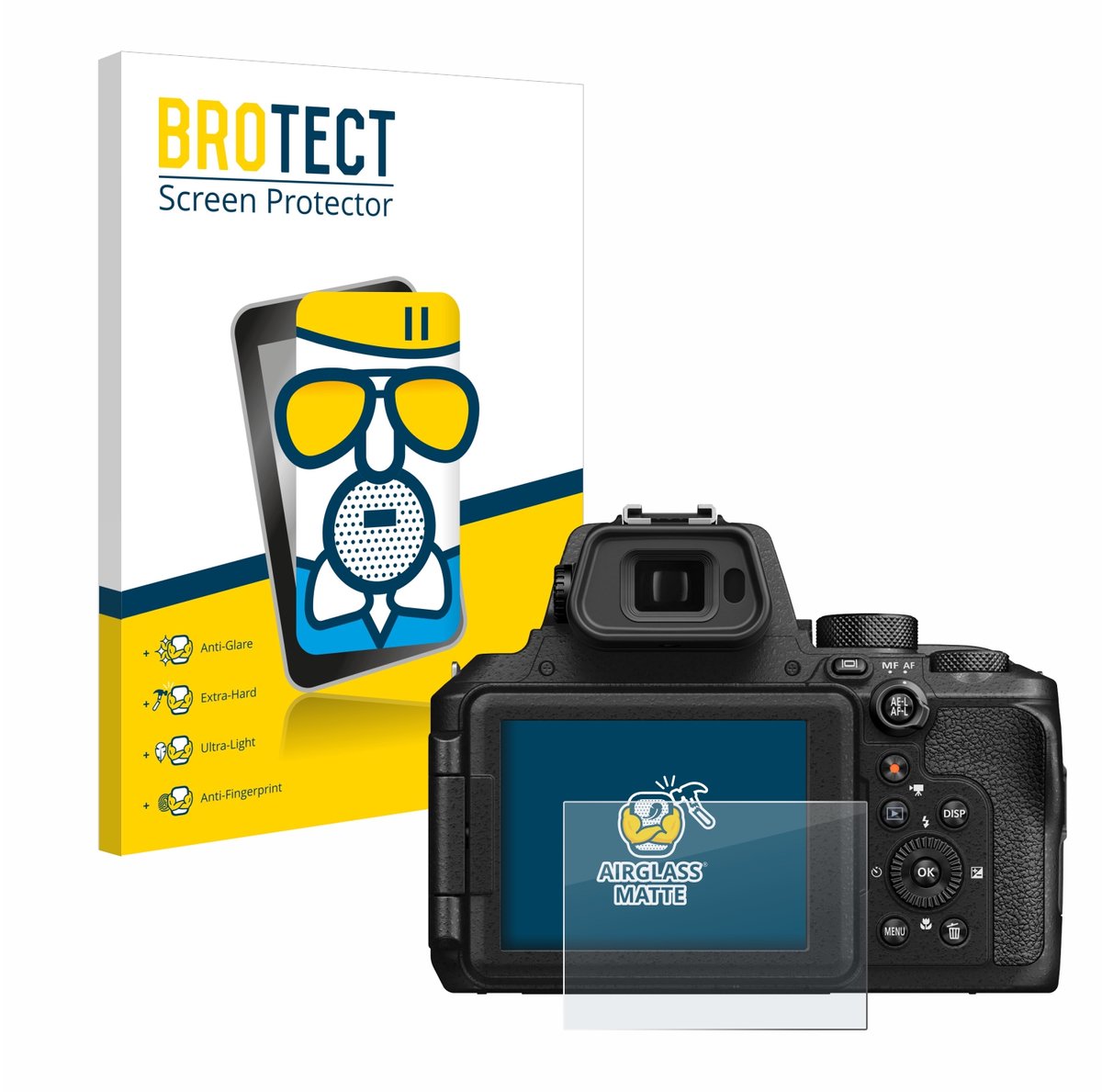 BROTECT - Screenprotector voor Nikon Coolpix P950 - Folie Beschermfolie Beschermglas matte