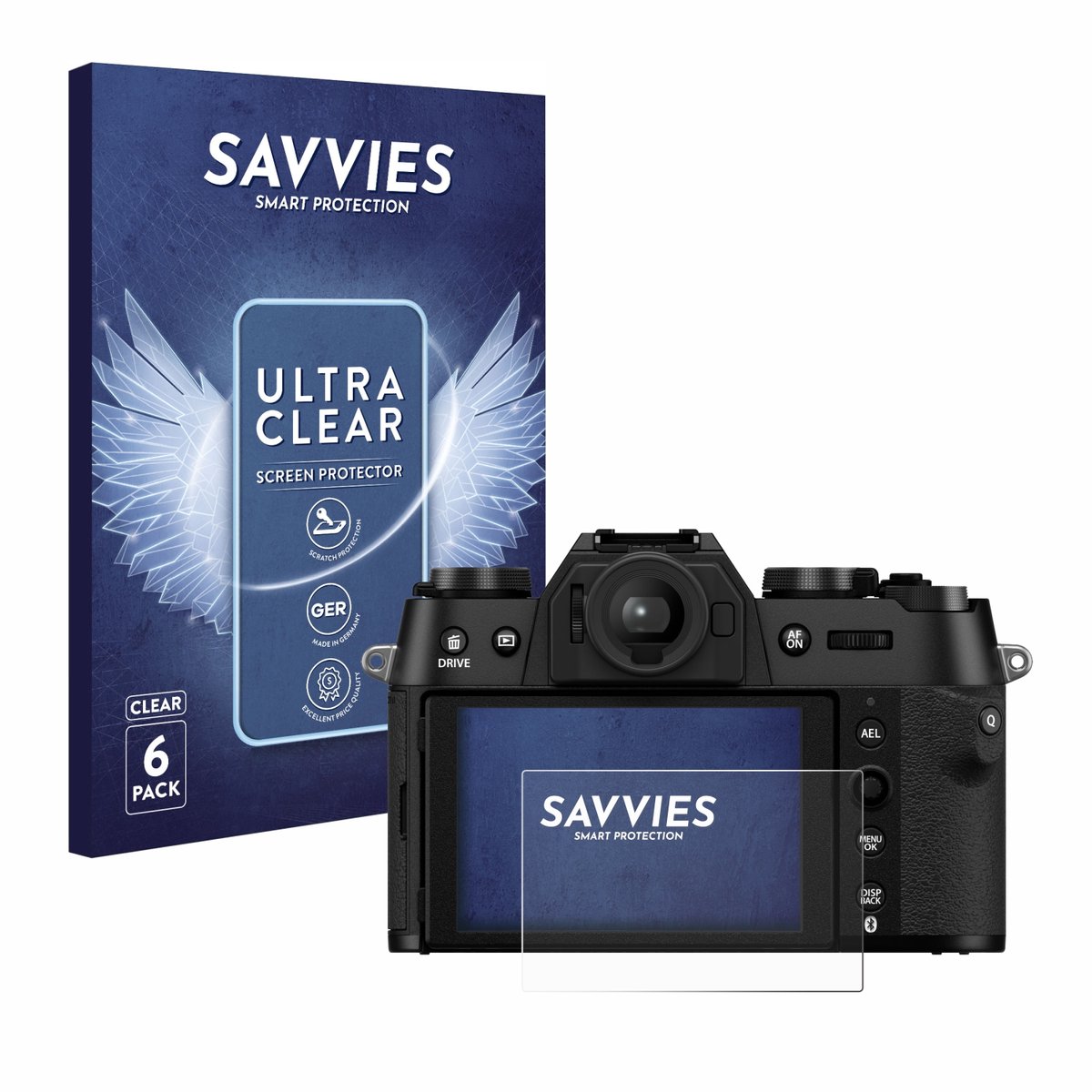 Savvies - Screenprotector voor Fujifilm X-T50 - Folie Beschermfolie transparant 6 Stuks
