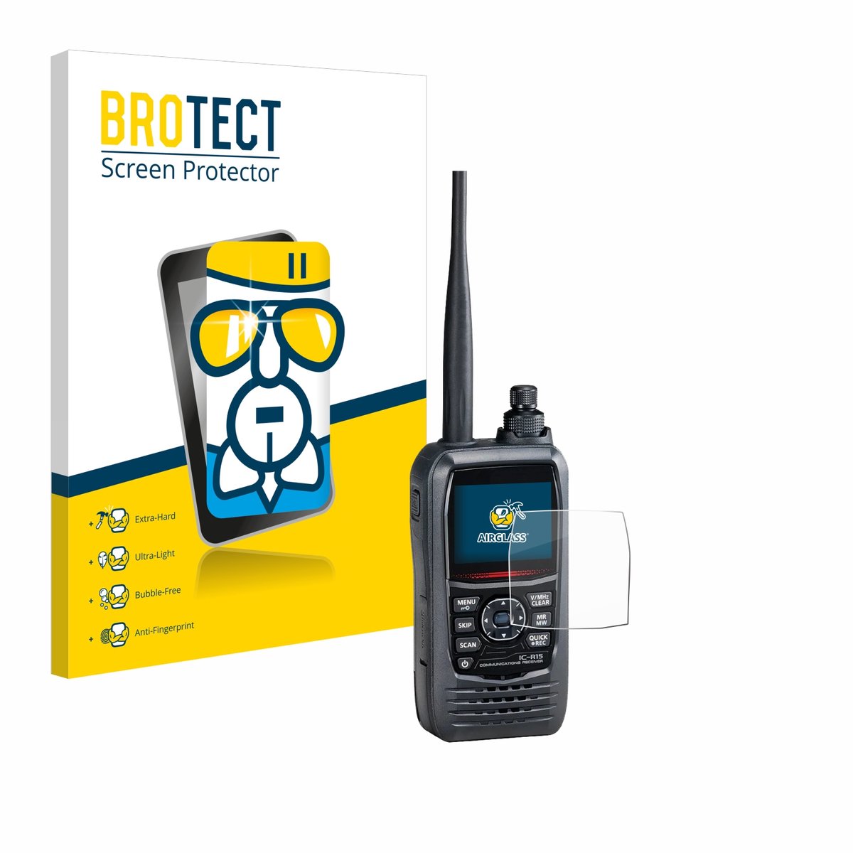 Screenprotector voor Icom IC-R15 Beschermglas transparant