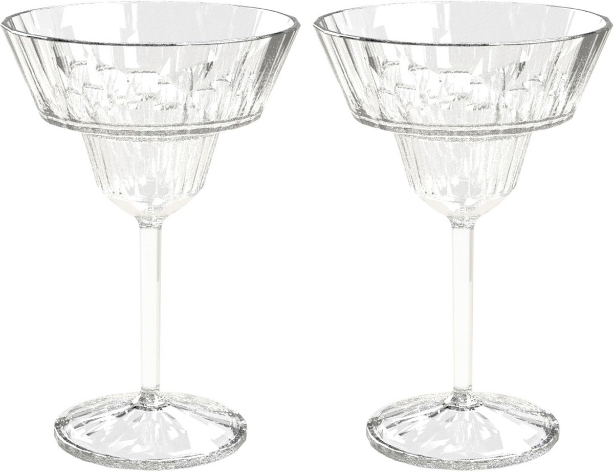 Margaritaglas 250 ml 2 stuks kristalhelder kunststof