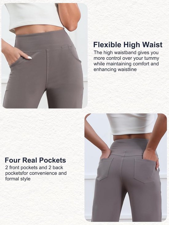 Yoga broek met zakken - Rechte pijp - Dames sportbroek voor hardlopen en fitness — afbeelding 4