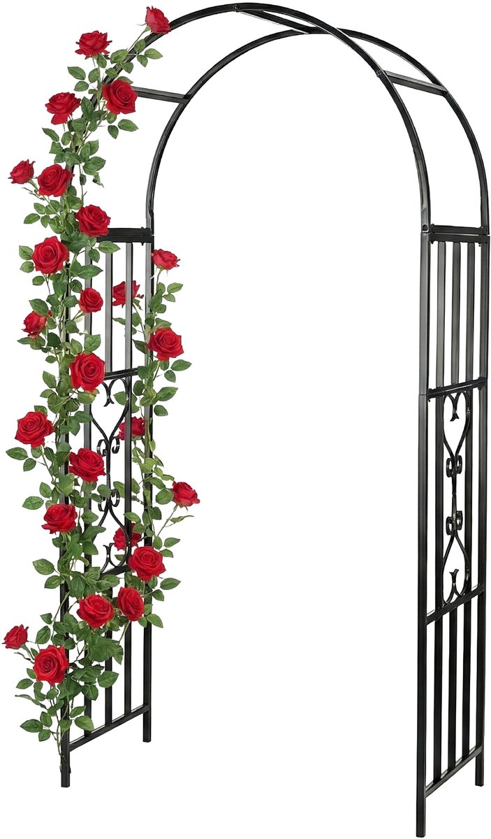 rozenboog - zwart - 114x206x50 cm - voor tuin