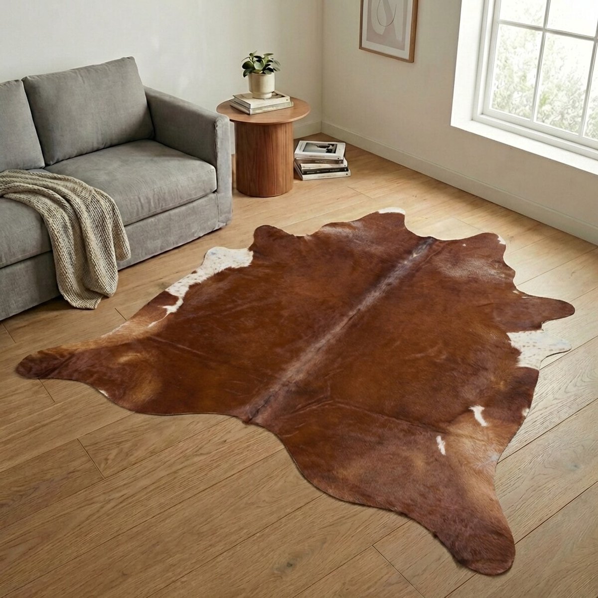 Koeienhuid Vloerkleed XXL (Extra Groot) - Effen-solid - 249 x 231 cm - Koeienkleed / Koeienvel / Dierenvel / Dierenhuid / Koehuid Tapijt