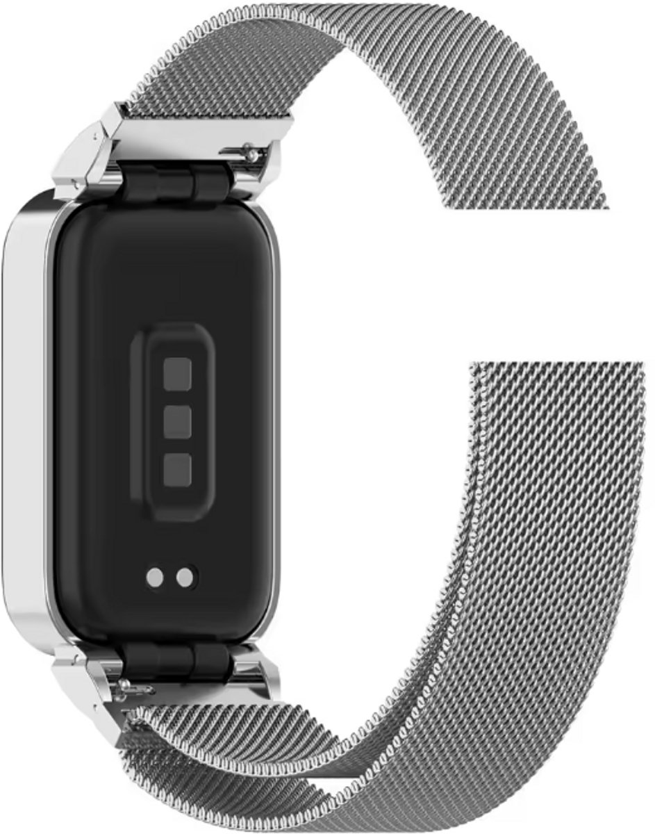New Age Devi - Elegant Milanees bandje - geschikt voor Fitbit Inspire 3 - zilver