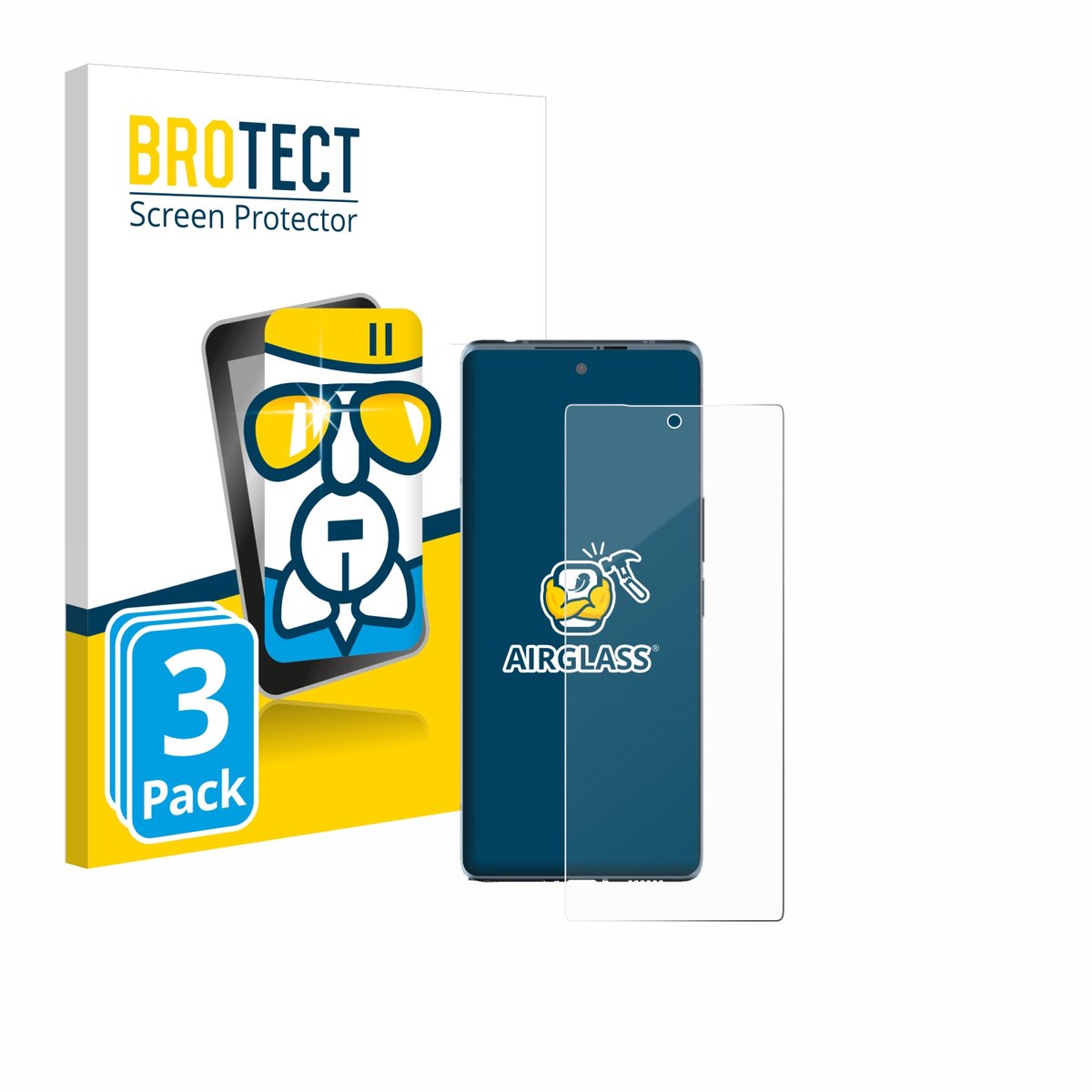 Screenprotector 3 Stuks voor HTC U24 Pro Beschermglas transparant