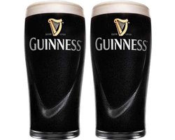 Guinness Bierglazen Pint 500 ml - Set van 2 glazen voor bier - Ideaal voor feestjes en samen genieten - Vaatwasserbestendig - Transparant glas - Hoogte 159 mm, Diameter 79 mm - Glaswerk - Merk Bierglazen