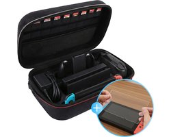 2BEFUN Case geschikt voor Nintendo Switch - Incl. Screenprotector - Hoes - Beschermhoes - Opbergtas - Accessoires - Koffer - Zwart
