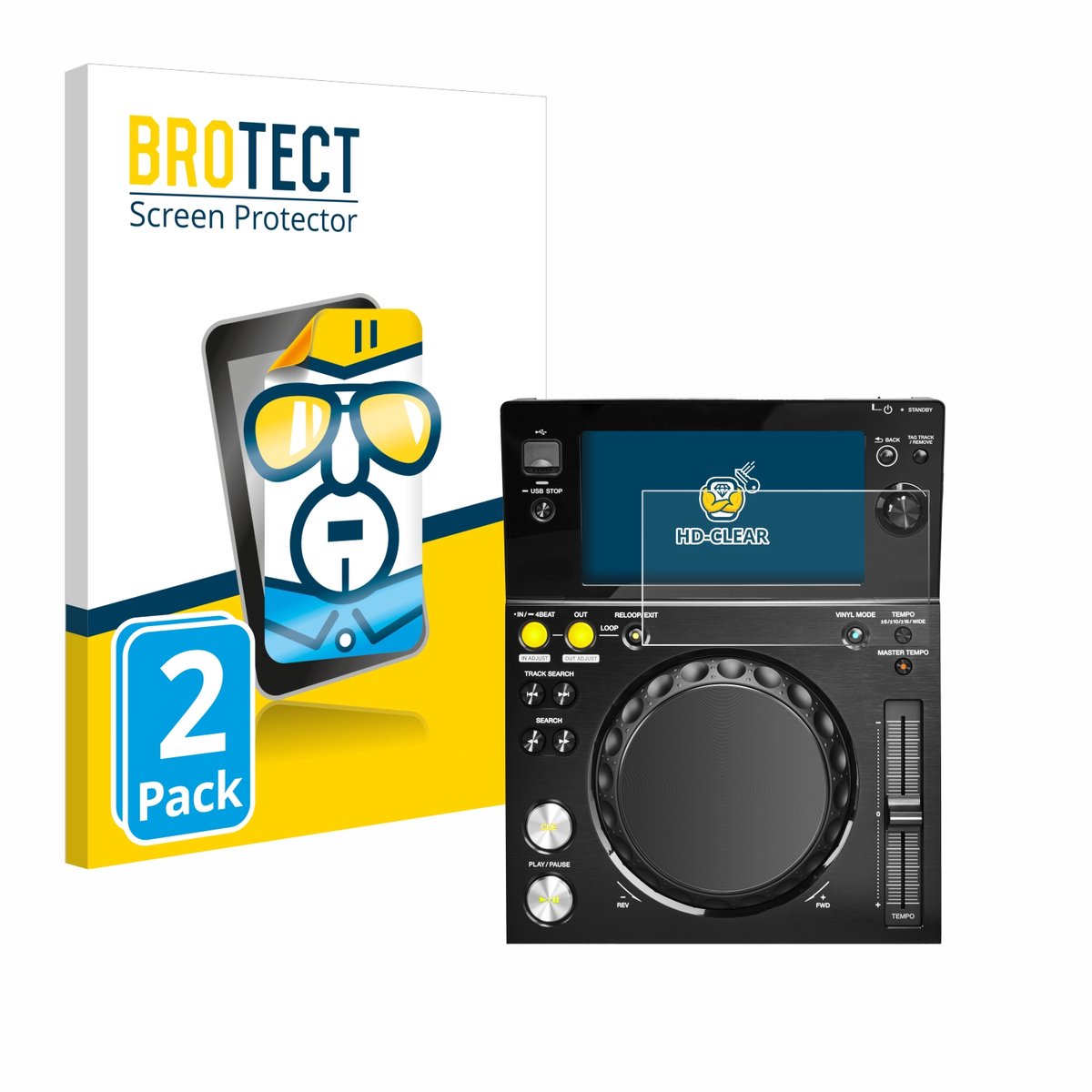 BROTECT - Screenprotector voor Pioneer XDJ -700 - Folie Beschermfolie transparant 2 Stuks