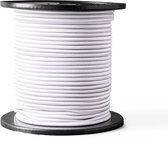 SNURO Elastisch rond touw (6mm, 100M, wit) - Professionele kwaliteit - Weerbestendig en herbruikbaar - Breekkracht 60kg