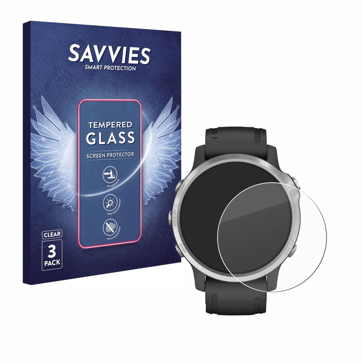 Savvies - Glas Screenprotector voor Garmin Fenix 6S / 6S Pro - Gehard Beschermglas 9H 3 Stuks