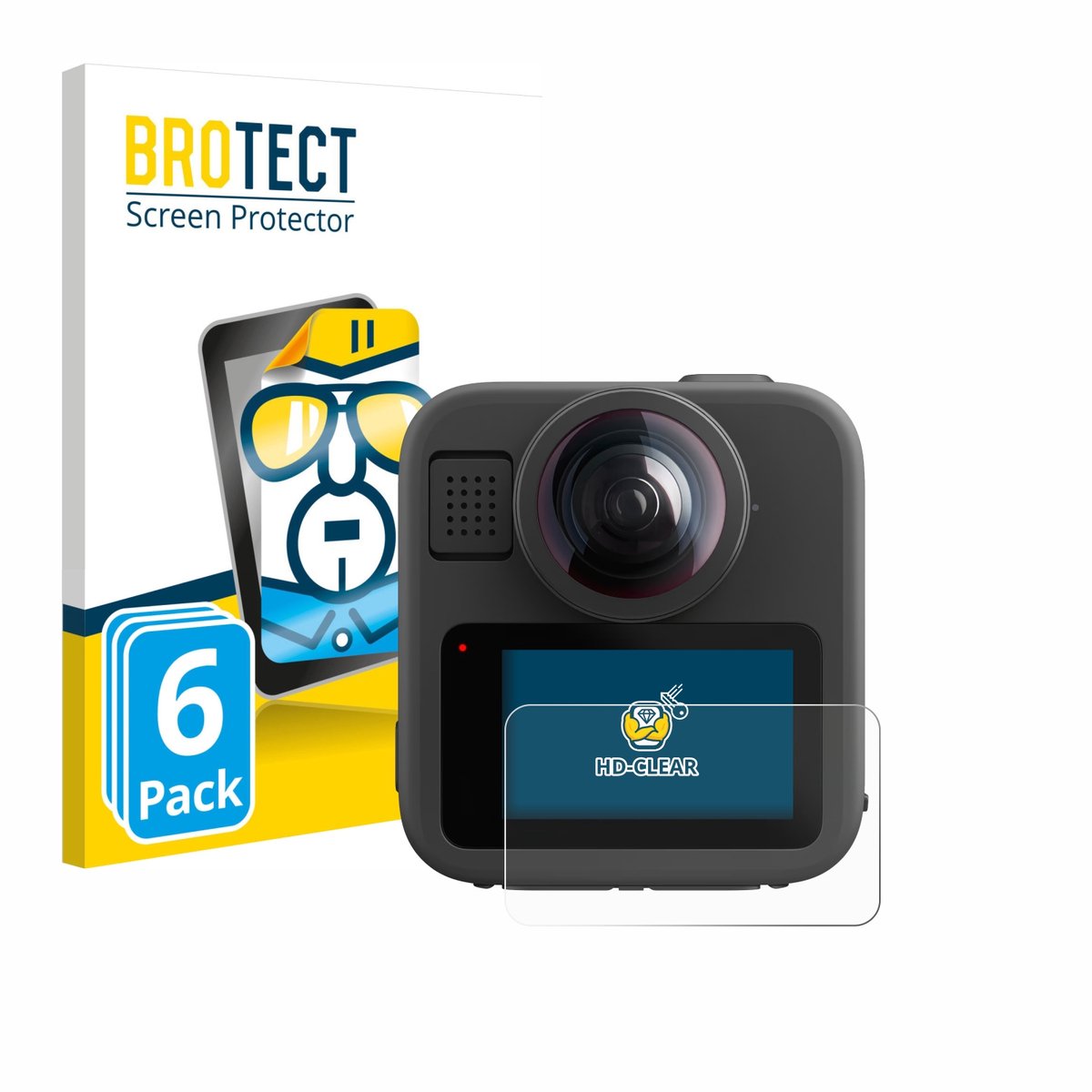 BROTECT - Screenprotector voor GoPro Max 2 - Folie Beschermfolie transparant 6 Stuks