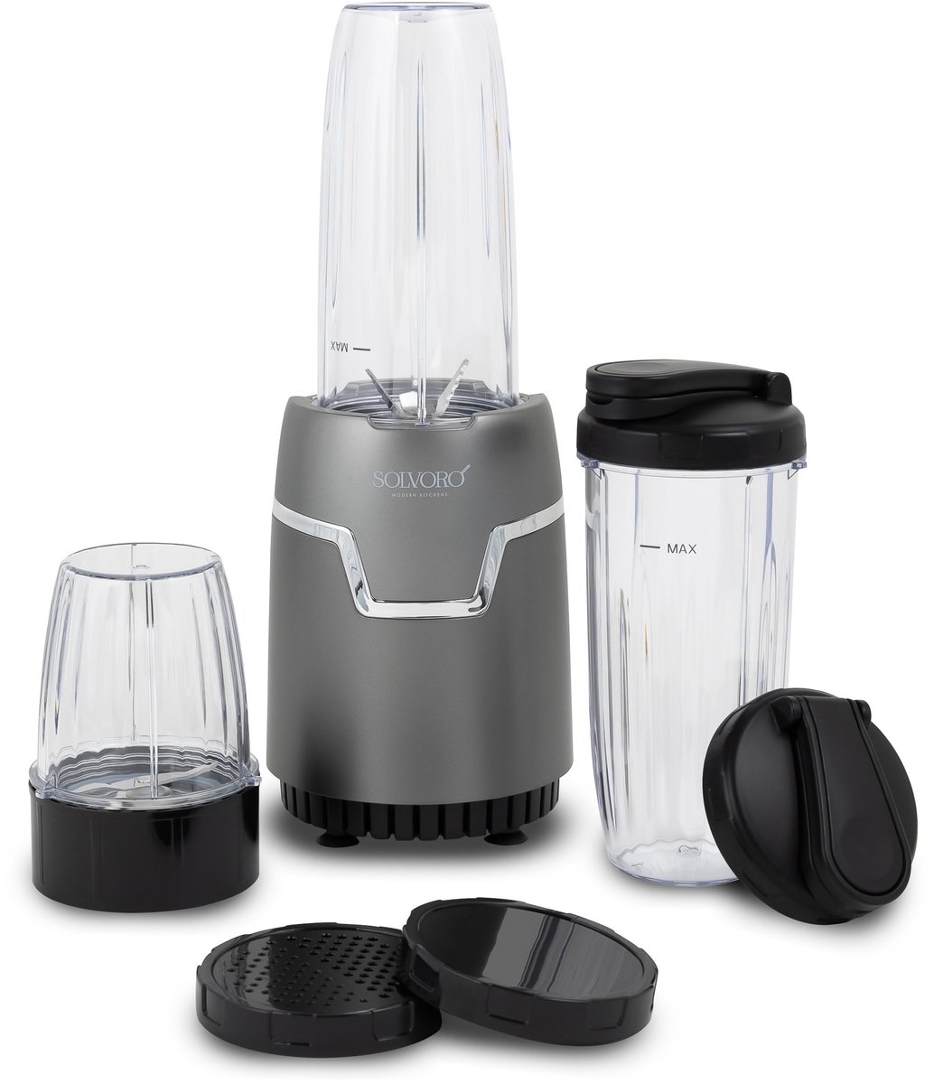 Solvoro blender Zilver 800watt - smoothie maker - ijscrusher- rvs