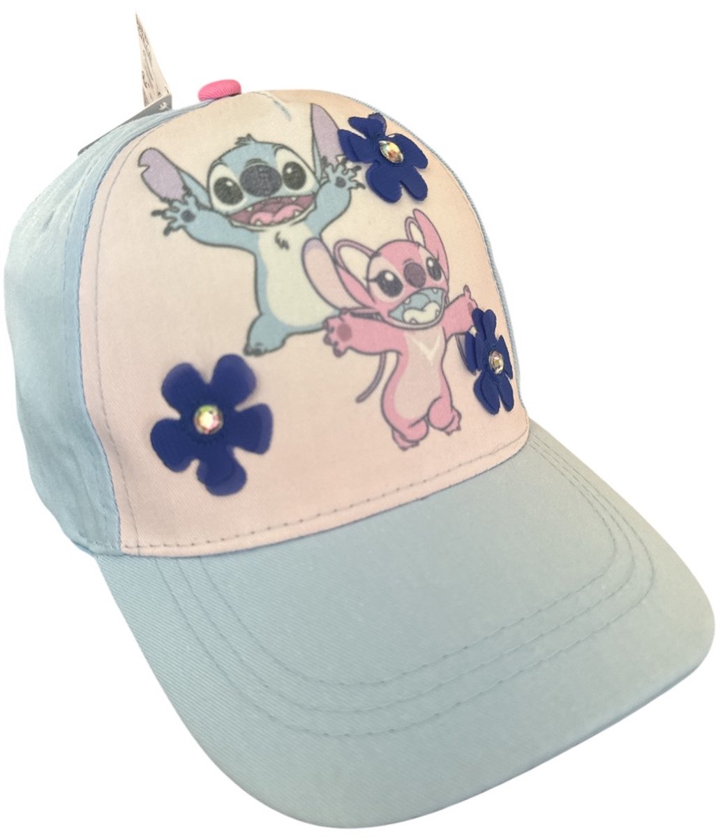 Disney Stitch Kinderpet Meisjes – Stitch & Angel Cap – Verstelbaar 52-54 cm – Blauwe Baseball Cap – Zomerpet Kinderen