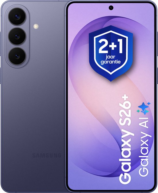 Samsung Galaxy S26 Plus 256GB Cobalt Violet smartphone, 50MP triple camera, Nightography video, AI-optimalisatie