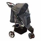TOPMAST HONDENBUGGY MODERN ANTRACIET GRIJS + 3 WIELEN