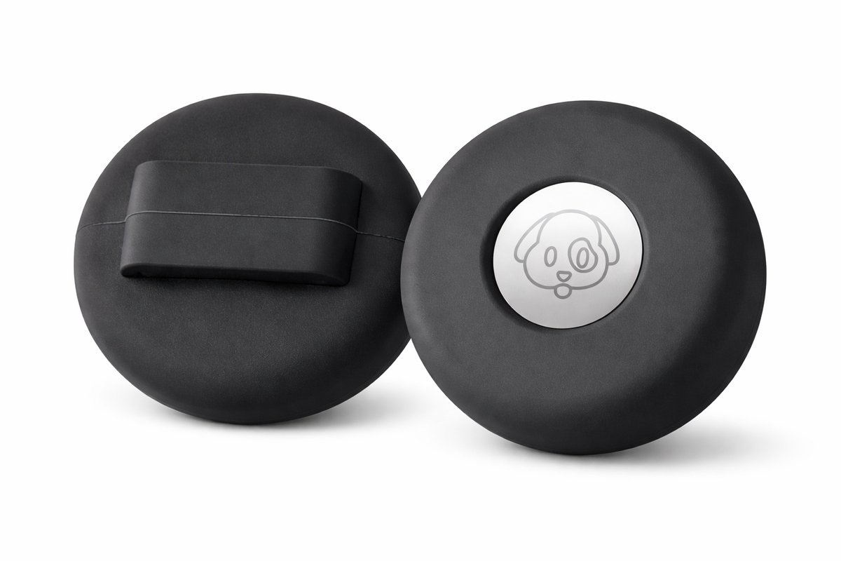Okado Siliconen tracker-halsbandhouder voor hond & kat (2–3 cm) – Beschermhoes/holder voor tracker – Zwart